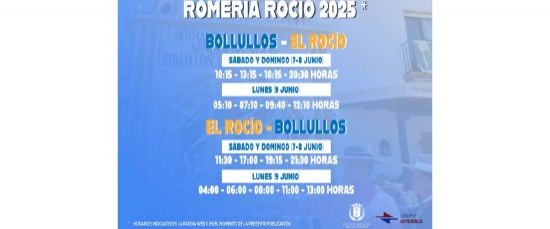 HORARIOS AUTOBUSES ROMERÍA DEL ROCÍO 2025