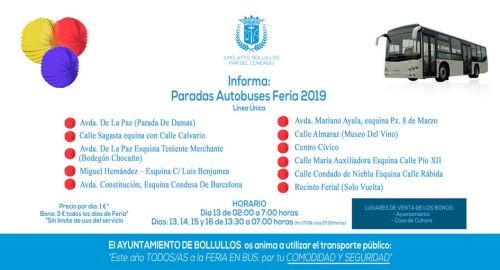 YA A LA VENTA LOS BONOS DE AUTOBUSES PARA LA FERIA 2019