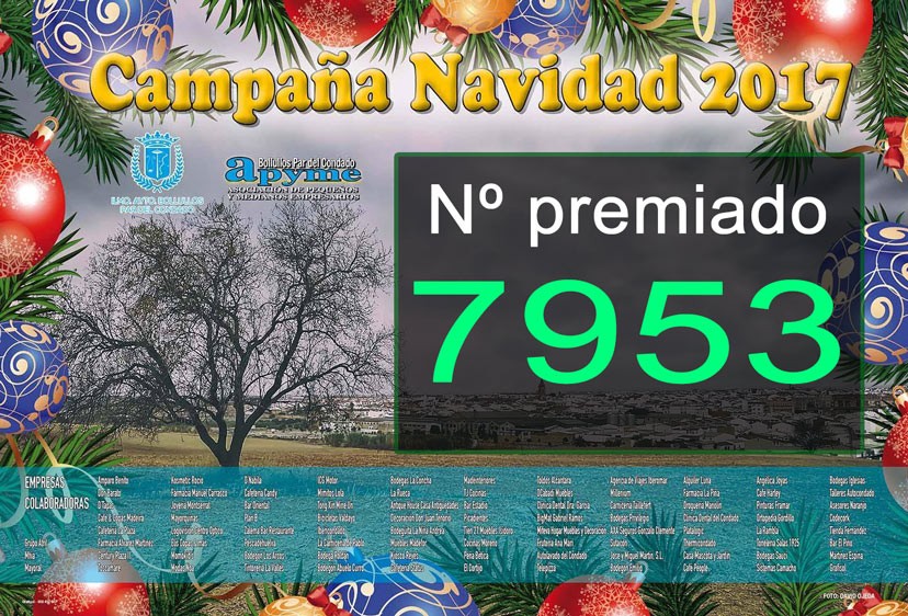 NÚMERO PREMIADO SORTEO CAMPAÑA DE NAVIDAD 2017