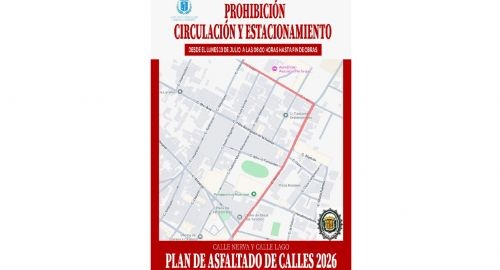 PROHIBICIÓN DE CIRCULACIÓN Y APARCAMIENTO POR ASFALTADO DE CALLES NERVA Y MIGUEL INDURAIN