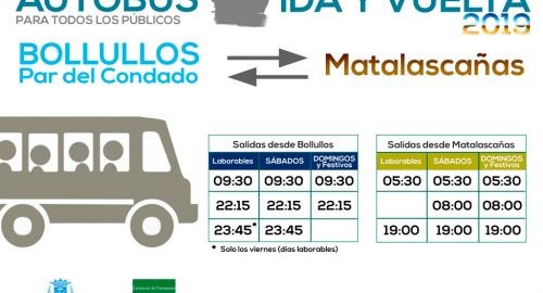 HORARIOS AUTOBUSES DESTINO MATALASCAÑAS – VERANO 2019