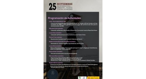 EL AYUNTAMIENTO PRESENTA UNA EXTENSA PROGRAMACIÓN CON MOTIVO DEL 25 DE NOVIEMBRE