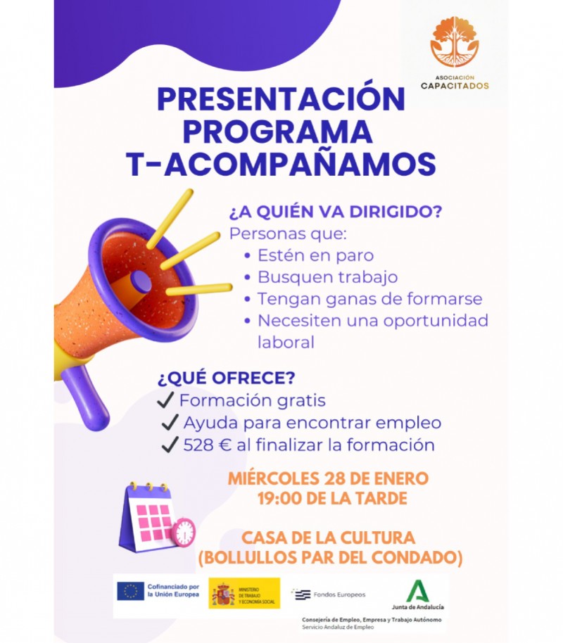 PRESENTACIÓN DEL PROGRAMA DE EMPLEO Y FORMACIÓN “T-ACOMPAÑAMOS”