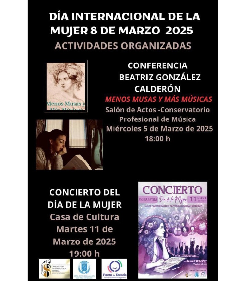 ACTIVIDADES DEL CONSERVATORIO DE MÚSICA PARA EL 8M 2025