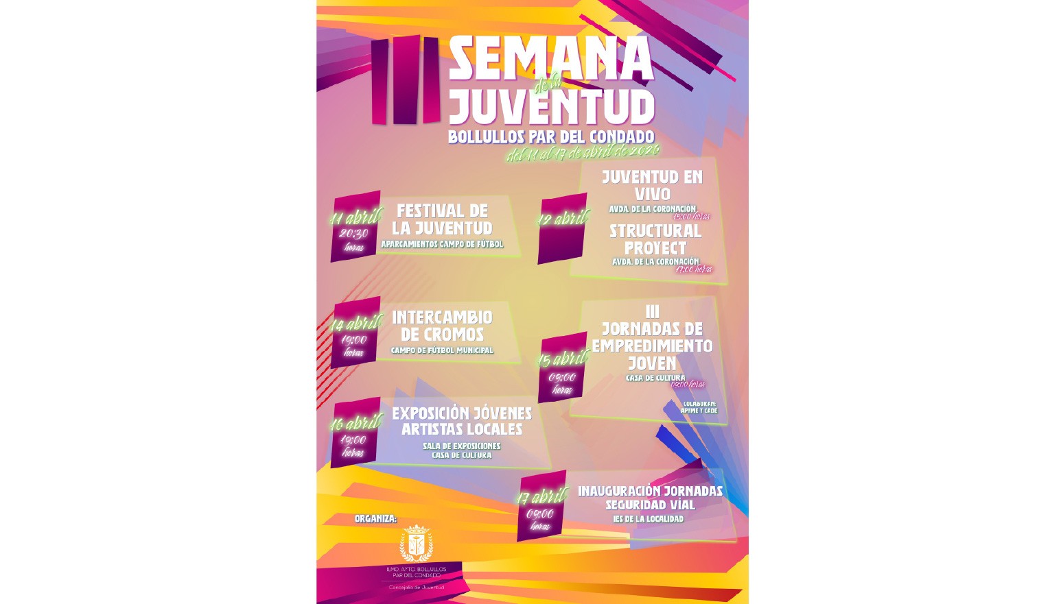 PROGRAMACIÓN DE ACTIVIDADES SEMANA DE LA JUVENTUD 2026