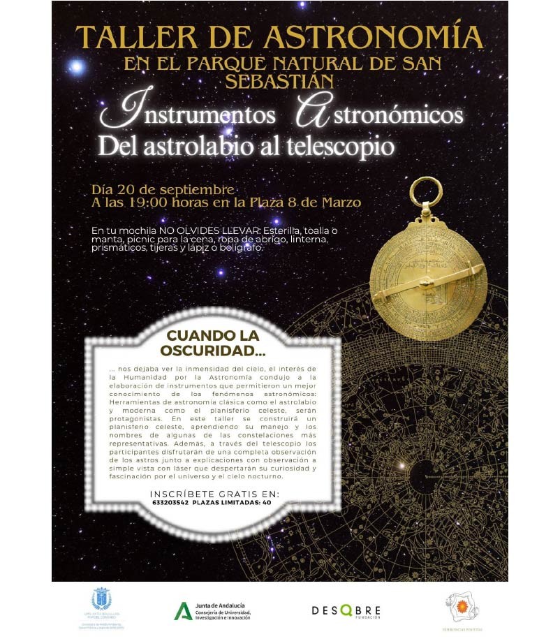 TALLER DE ASTRONOMÍA - 20 SEPTIEMBRE 2024