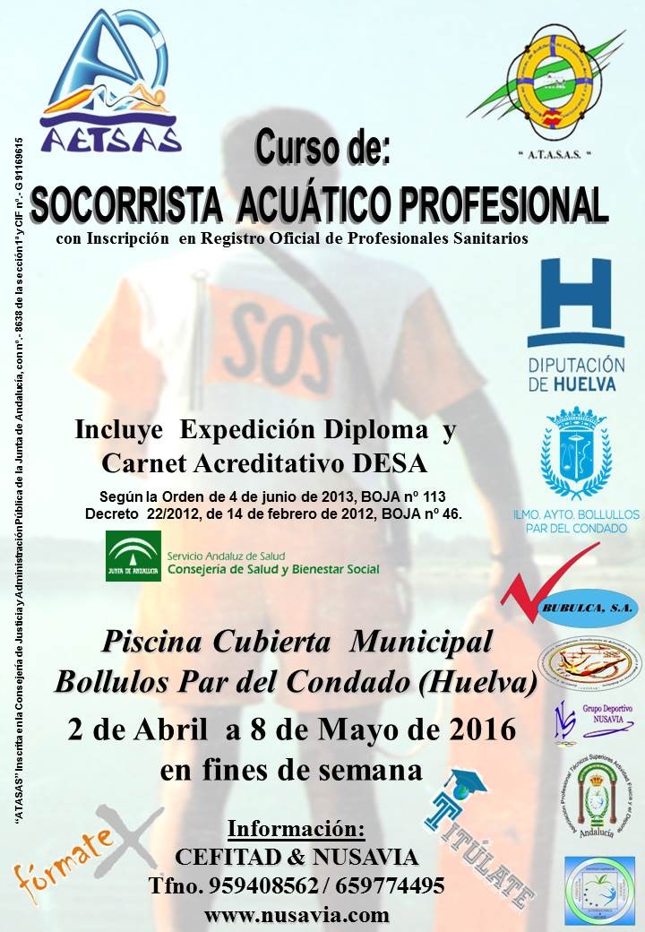 Nuevo curso de socorrista acuático profesional en La Piscina Municipal de Bollullos