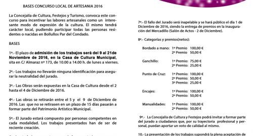 Bases concurso local de Artesanía 2016