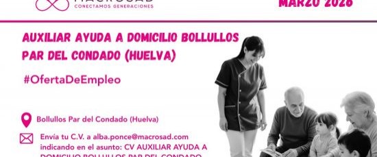 OFERTA DE EMPLEO: AUXILIAR DE AYUDA A DOMICILIO - ABRIL 2026