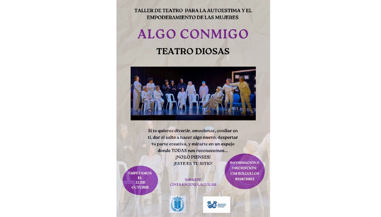 REGRESA EL GRUPO DE TEATRO DIOSAS CON EL TALLER “ALGO CONMIGO”