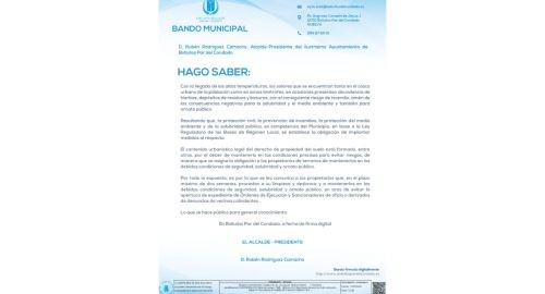 BANDO MUNICIPAL LIMPIEZA DE SOLARES