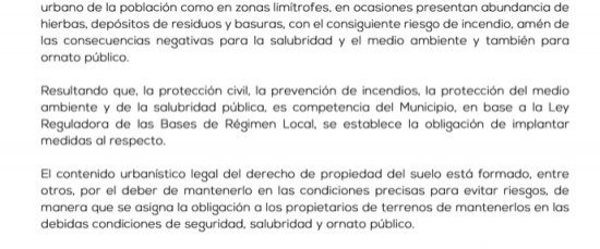 BANDO MUNICIPAL LIMPIEZA SOLARES 2019