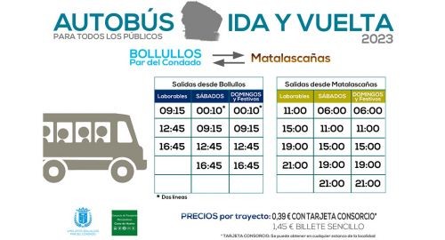 EL CONSORCIO INFORMA MODIFICACIONES EN EL HORARIO DE AUTOBÚS BOLLULLOS - MATALASCAÑAS