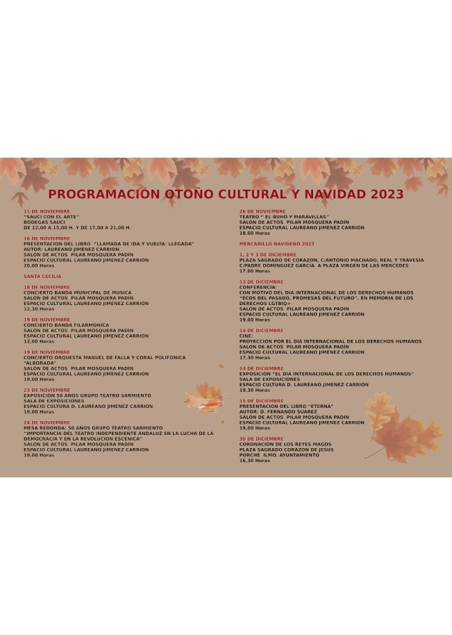 PROGRAMACIÓN OTOÑO CULTURAL DE BOLLULLOS
