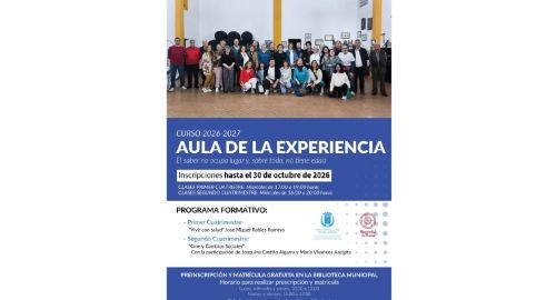 EL AYUNTAMIENTO VUELVE A APOSTAR POR EL AULA DE LA EXPERIENCIA DE LA UNIVERSIDAD DE HUELVA