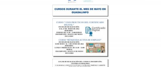 CURSOS EN GUADALINFO SOBRE CERTIFICADO DIGITAL Y BÚSQUEDA ACTIVA DE EMPLEO