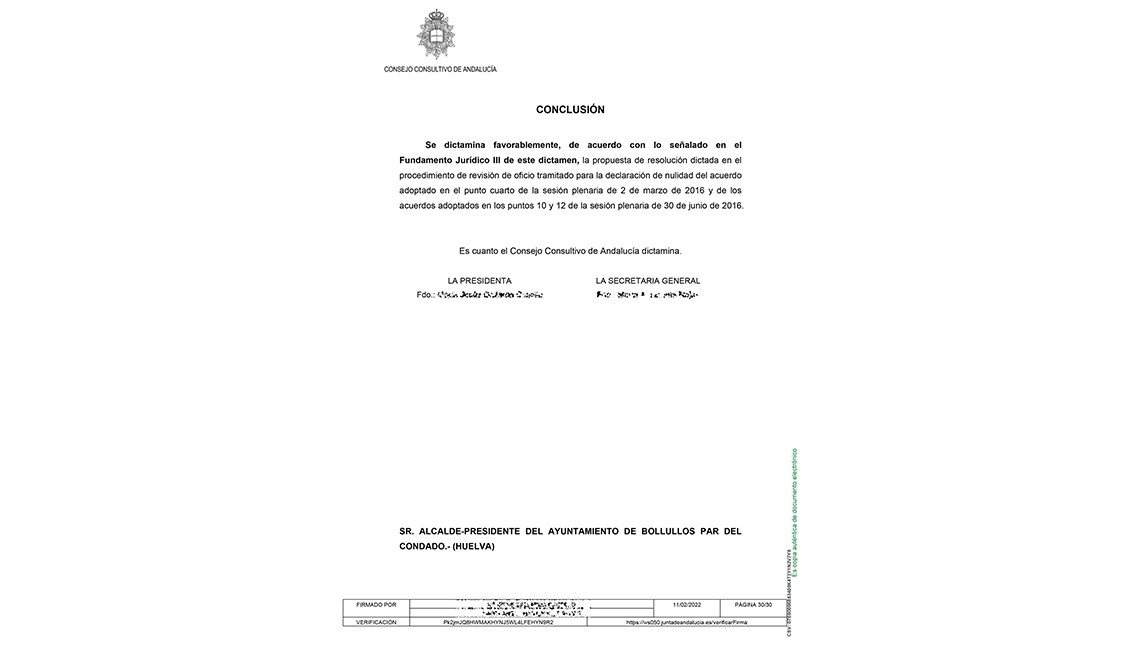 EL CONSEJO CONSULTIVO DE ANDALUCÍA DA LA RAZÓN AL AYUNTAMIENTO