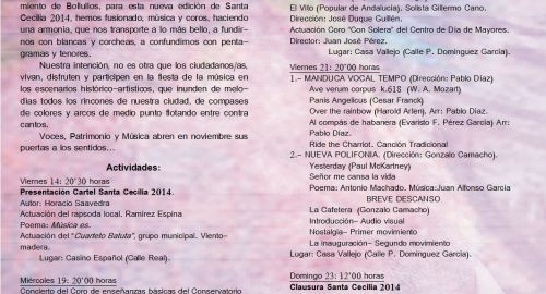 EL AYUNTAMIENTO ORGANIZA UNA SERIE DE ACTOS PARA SANTA CECILIA