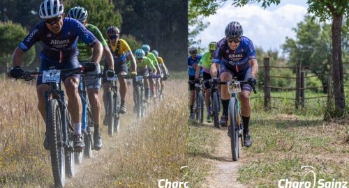 LOS CICLISTAS BOLLULLEROS MIGUEL ÁNGEL BARRAGÁN Y FERNANDO ESPINA EN EL PODIO DE LA "DOÑANA NATURAL"
