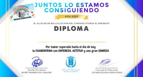 LOS NIÑOS Y NIÑAS DE BOLLULLOS TENDRÁN SU DIPLOMA "JUNTOS LO ESTAMOS CONSIGUIENDO"