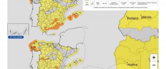 AVISO AMARILLO POR METEOROLOGÍA ADVERSA MARTES 27 Y MIÉRCOLES 28 2026