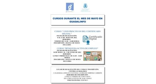 CURSOS EN GUADALINFO SOBRE CERTIFICADO DIGITAL Y BÚSQUEDA ACTIVA DE EMPLEO