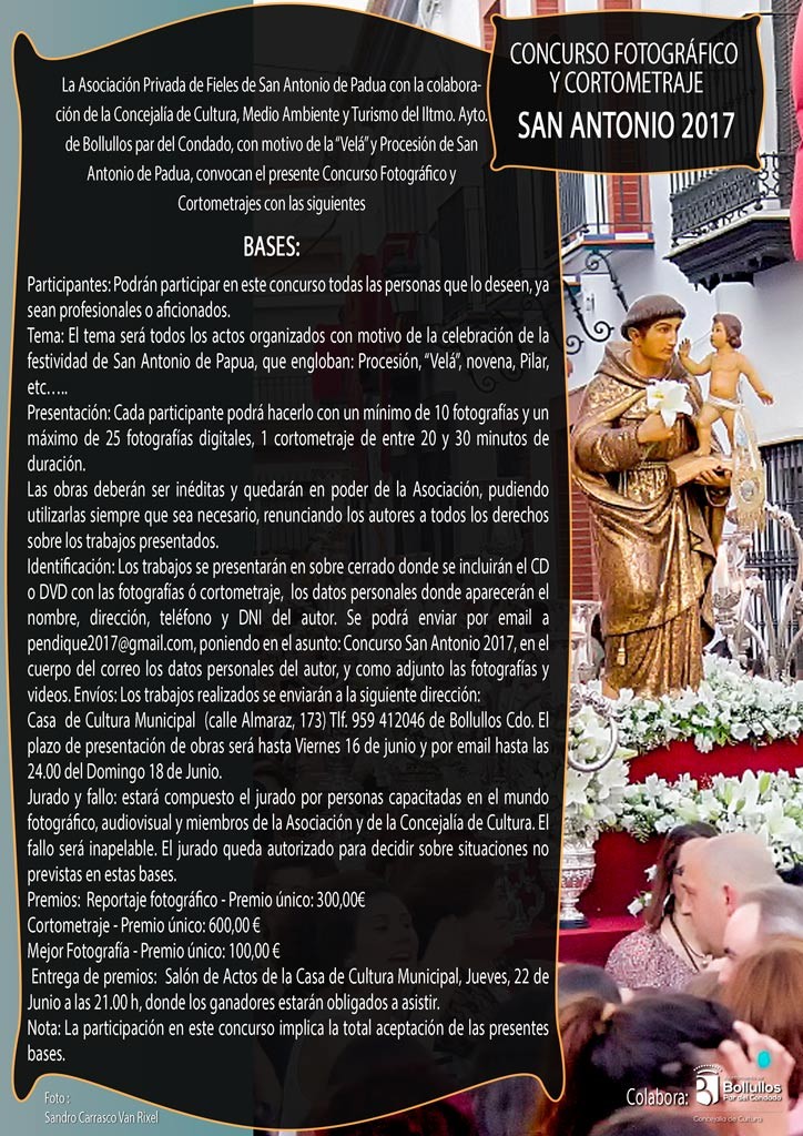 CONCURSO FOTOGRÁFICO Y CORTOS “SAN ANTONIO DE PADUA”
