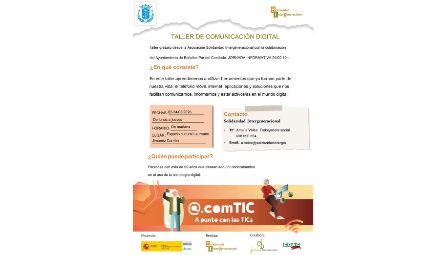 TALLER DE COMUNICACIÓN DIGITAL PARA MAYORES DE 60 AÑOS