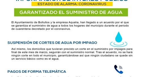 EL AYUNTAMIENTO GARANTIZA EL SUMINISTRO DE AGUA EN TODOS LOS HOGARES DE BOLLULLOS