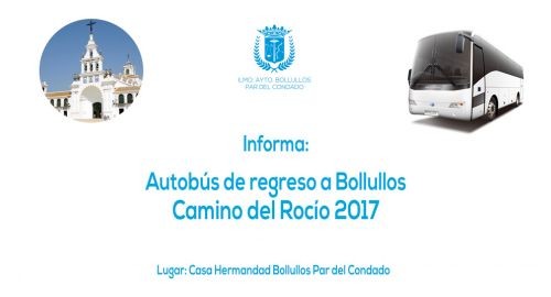 EL AYUNTAMIENTO DISPONE DOS AUTOBUSES PARA EL REGRESO DE LOS PEREGRINOS DEL ROCÍO 2017