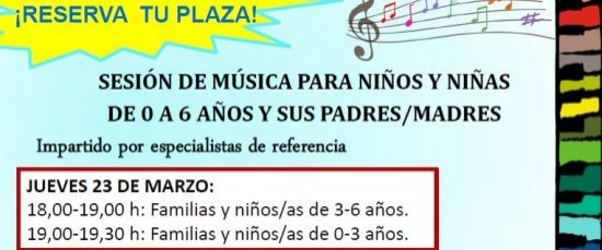 Taller musical gratuito para niños/as hasta los 6 años