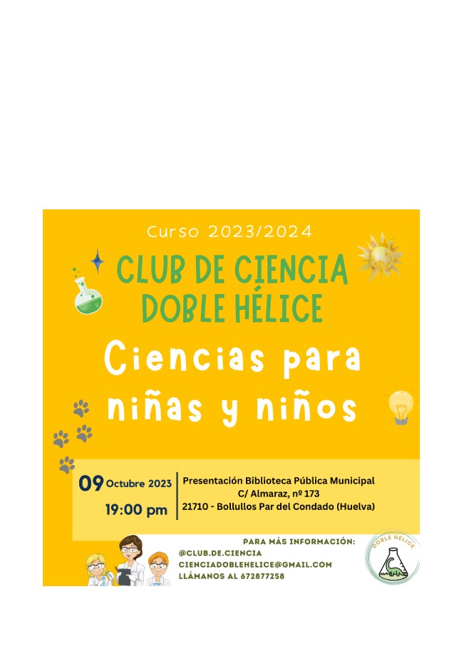 PRESENTACIÓN  DEL CLUB DE CIENCIA DOBLE HÉLICE EN LA LA BIBLIOTECA MUNICIPAL