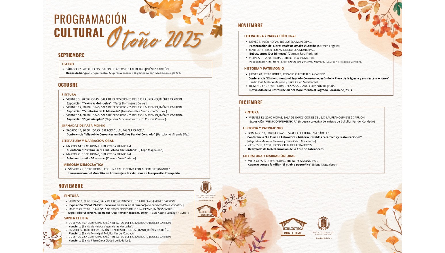 PROGRAMACIÓN OTOÑO CULTURAL 2025