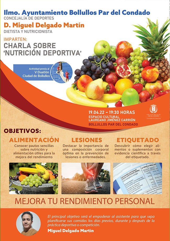 CHARLA SOBRE “NUTRICIÓN DEPORTIVA”