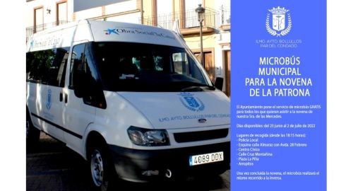 EL AYUNTAMIENTO PONE EL BUS SOCIAL AL SERVICIO DE LOS FIELES PARA LA NOVENA DE NUESTRA PATRONA