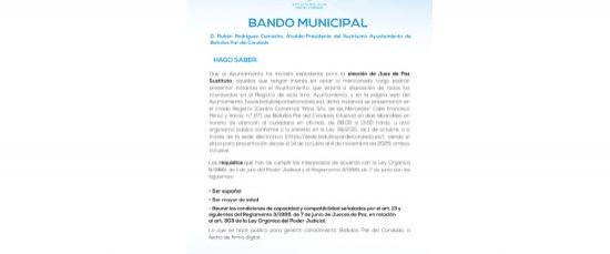 BANDO MUNICIPAL – ELECCIÓN JUEZ DE PAZ SUSTITUTO 2025