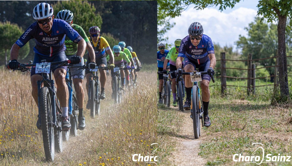 LOS CICLISTAS BOLLULLEROS MIGUEL ÁNGEL BARRAGÁN Y FERNANDO ESPINA EN EL PODIO DE LA "DOÑANA NATURAL"