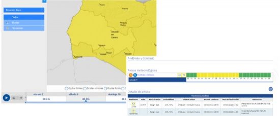 AVISO AMARILLO POR LLUVIAS Y TORMENTAS PARA EL SÁBADO 9 DE MAYO DE 2026