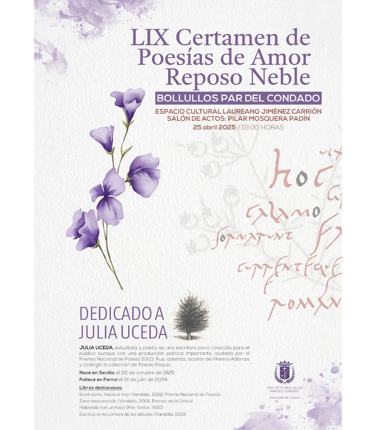 LIX CERTAMEN DE POESÍAS DE AMOR "REPOSO NEBLE"